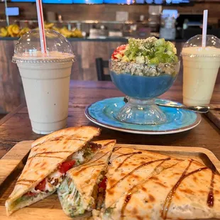 Vacation Smoothie Health Nut Smoothie Let&apos;s Go Pesto Quesadilla Feed The Soul Bowl