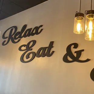 Some cute lighting and wall decor