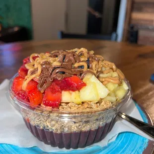 a bowl of fruit and nuts