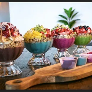a variety of desserts