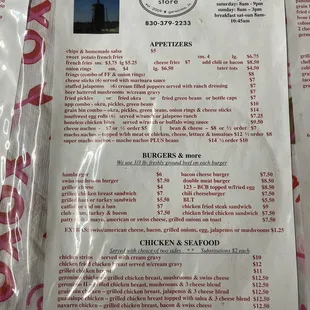 menu