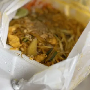 Peanut laden pad thai