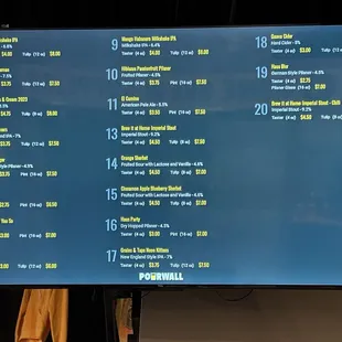 beer menu