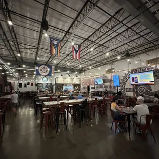 the interior of the brewery