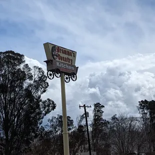 a sign for grammas country kitchen