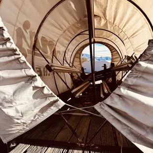 LOOK! Inside this covered wagon !