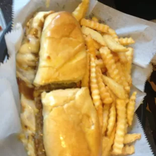 Steak hoagie with mushroom sauce!