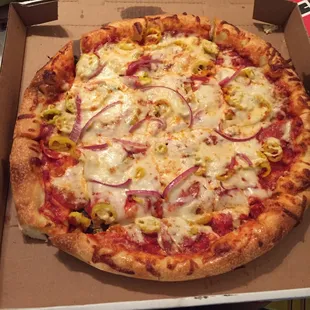 Not sure how their "Deep Dish" pizza is different than their standard crust, but it's still a tasty pie.