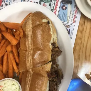 Steak sandwich with sweet potatoes!