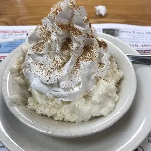 Huge rice pudding-included with senior meal!