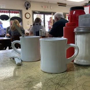 Coffee in vintage cups