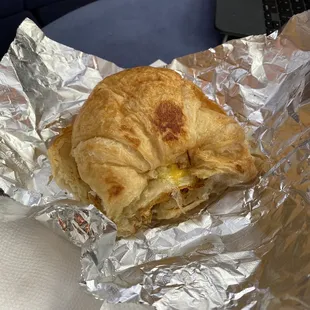Sausage, Egg and Cheese on a Croissant