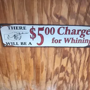 $ 50 charge for whiniing