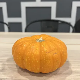 a pumpkin on a table