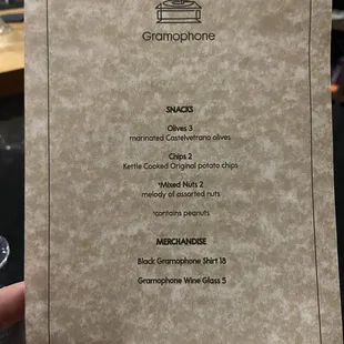 menu