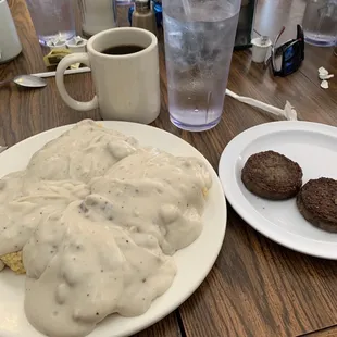Biscuits and Sausage Gravy with a side order of Sausage.