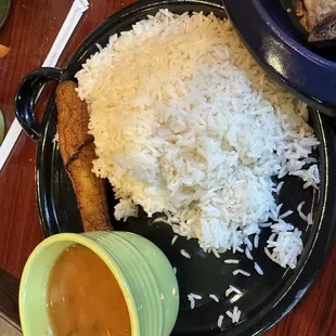 Rice, plantain, and beans