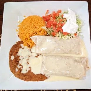 This is the Chimichangas entrée.  Photo taken February 15, 2024.