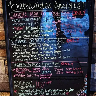 This is their specials board.  Photo taken January 27, 2024.