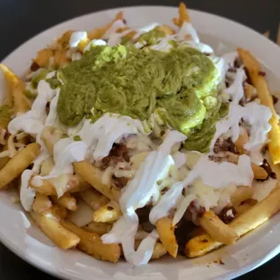 &quot;Chorifries&quot; with added Guacamole &amp; Sour Cream