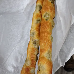 Olive bread sticks