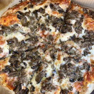 Mushroom and Sausage Pizza