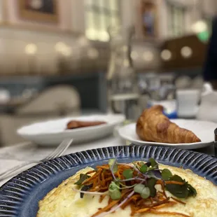 Egg White Frittata roasted yam Fresh baked Croissant