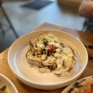 white bean appetizer was a dip with whole white beans and crusty bread