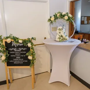 Kitchen area bar. catering Staff set up inside kitchen and guest walked to the bar to get a plate