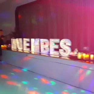 Stage with decorations