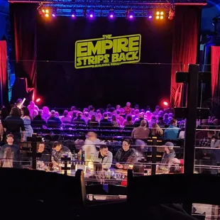 Seated in the back balcony