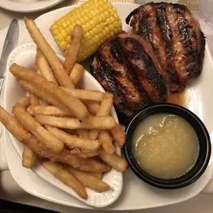 Pork chop meal.