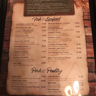 menu
