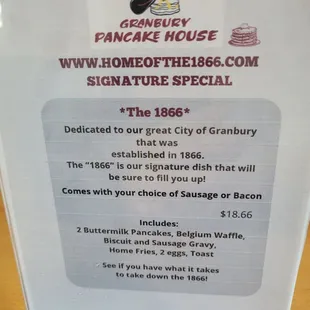 Did not see until we ordered from the soft open menu.