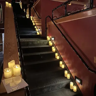 candles lit on the steps