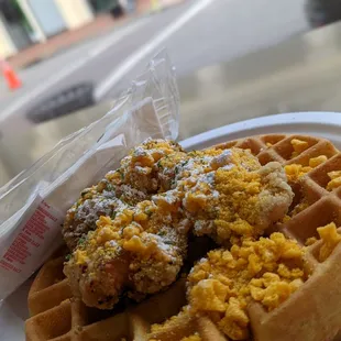 waffles, food