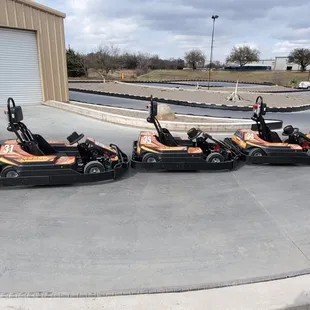 go - karts lined up in a row