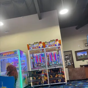 a row of slot machines