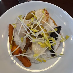 Scallops with coconut risotto