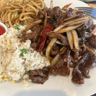 17. *Mongolian Beef Combo Plate