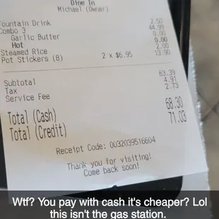 The receipt if you use a card.
