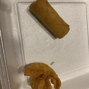 Fried Crabmeat and Cheese Wonton &amp; egg roll - comes with dinner combo