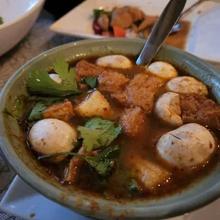 Tum yum soup with tofu