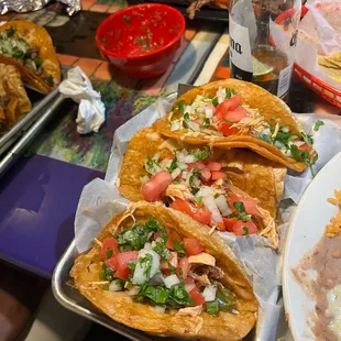 a table full of mexican food