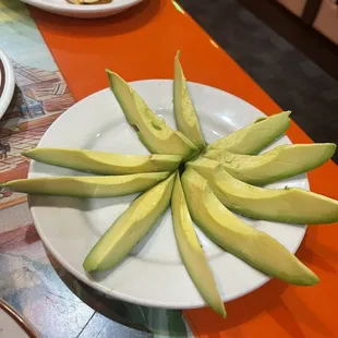 Side of sliced avocado.