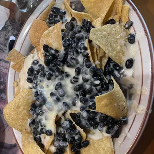 Bean and cheese Nachos