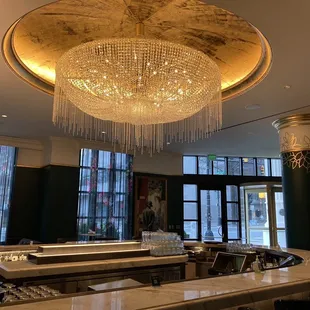 Chandelier in Mico restaurant on the ground floor. There is another restaurant on the 16th floor.