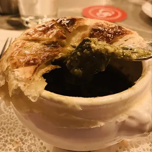 Inside of the escargot puff