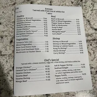 menu