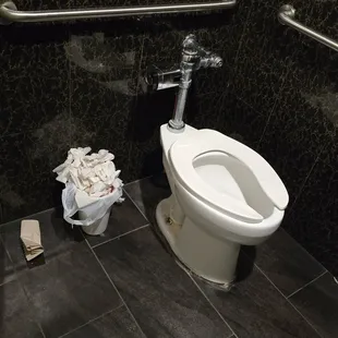 Blood. Overflowing, base of toilet ever been cleaned?